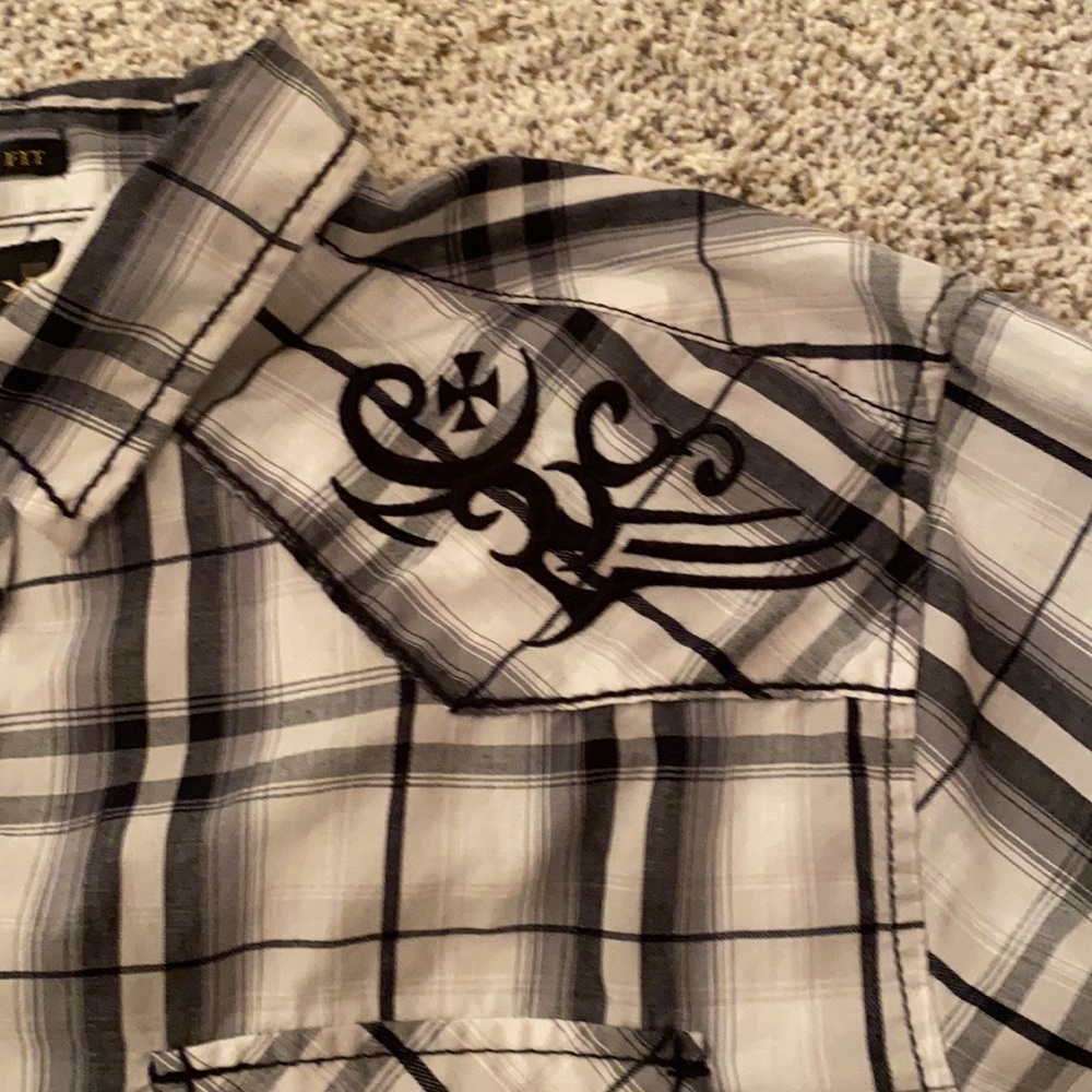 Helix button down large long sleeve shirt men